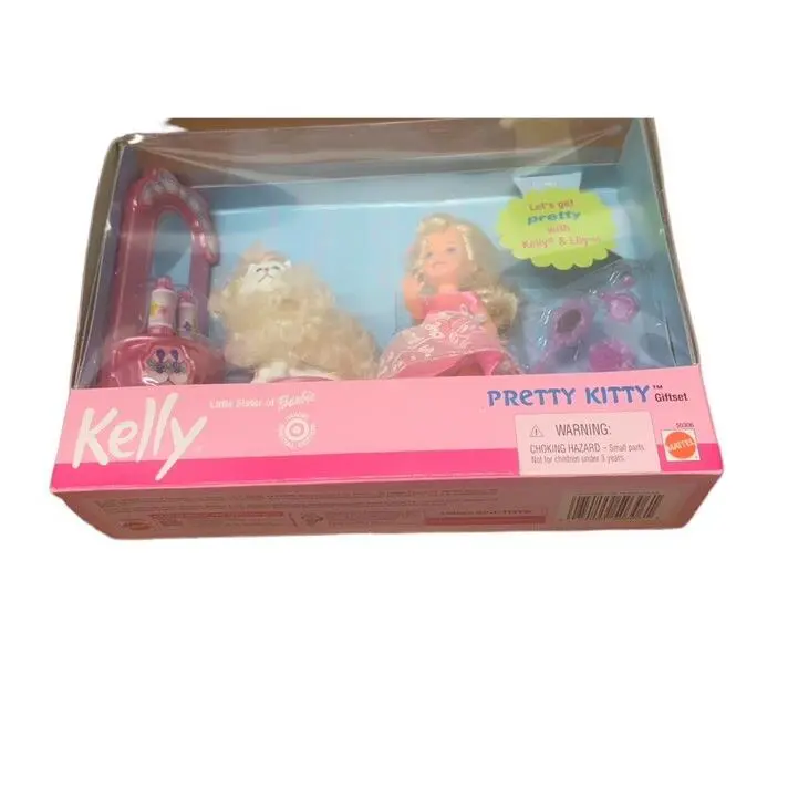 Mattel Barbie Kelly Pretty Kitty Giftset W/kitty Styling Vanity Rare Vintage