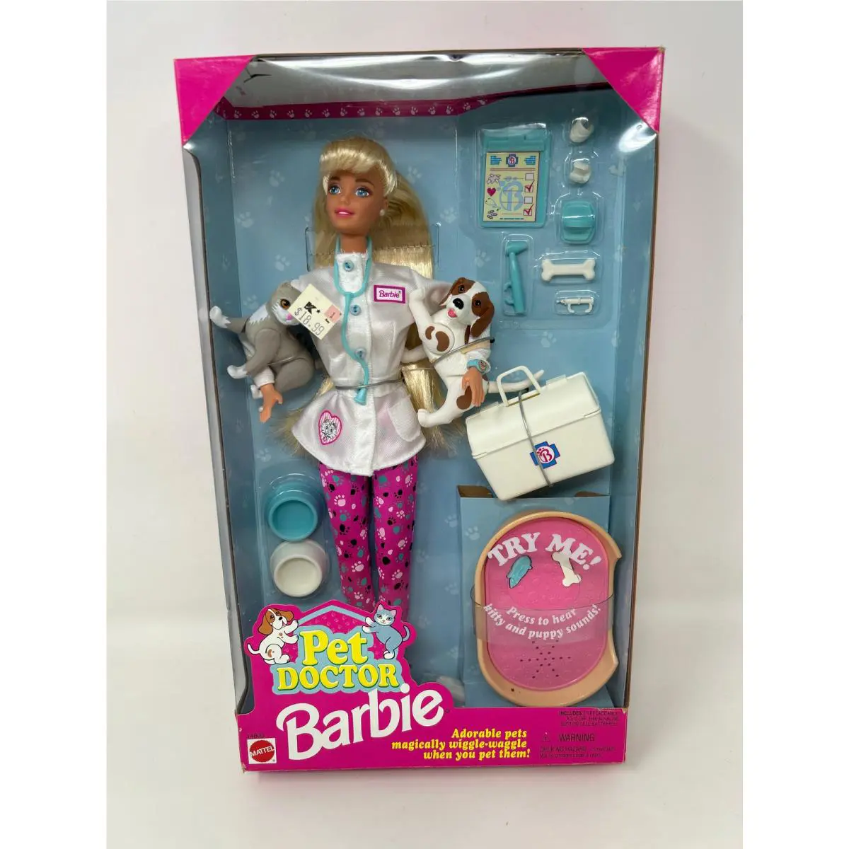 Barbie Pet Doctor Veterinarian 1996 Dog Cat Mattel 14603