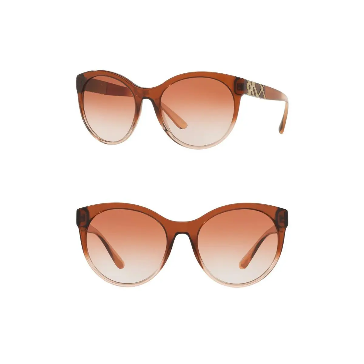 Burberry B4236F Cat Eye Brown / Gold Frame Sunglasses 56 19 140 Ital