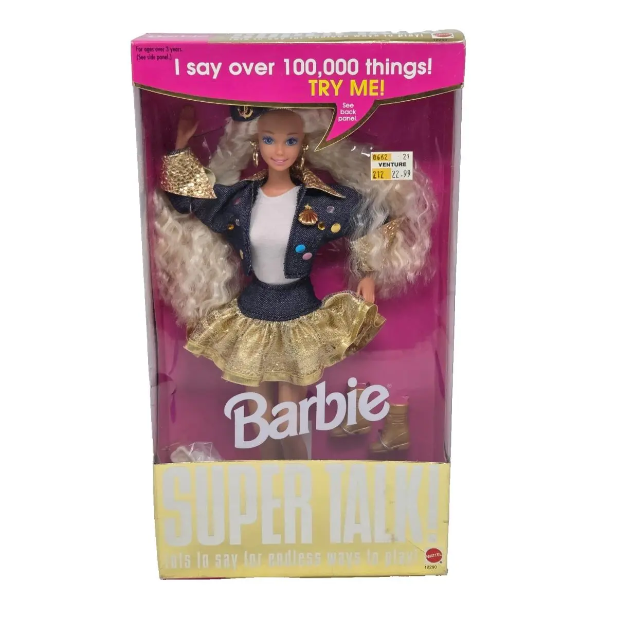 Vintage 1994 Super Talk Barbie Doll Mattel 12290 Blonde