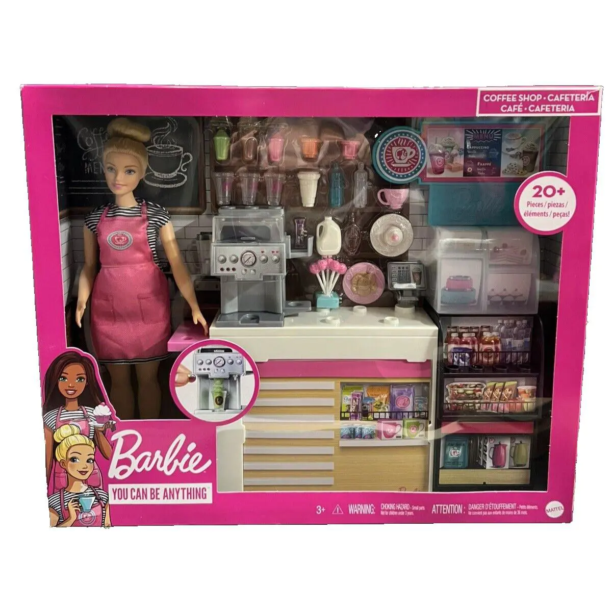 Barbie You Can Be Anything - Coffee Shop Playset and Doll - Mattel - Nrfb