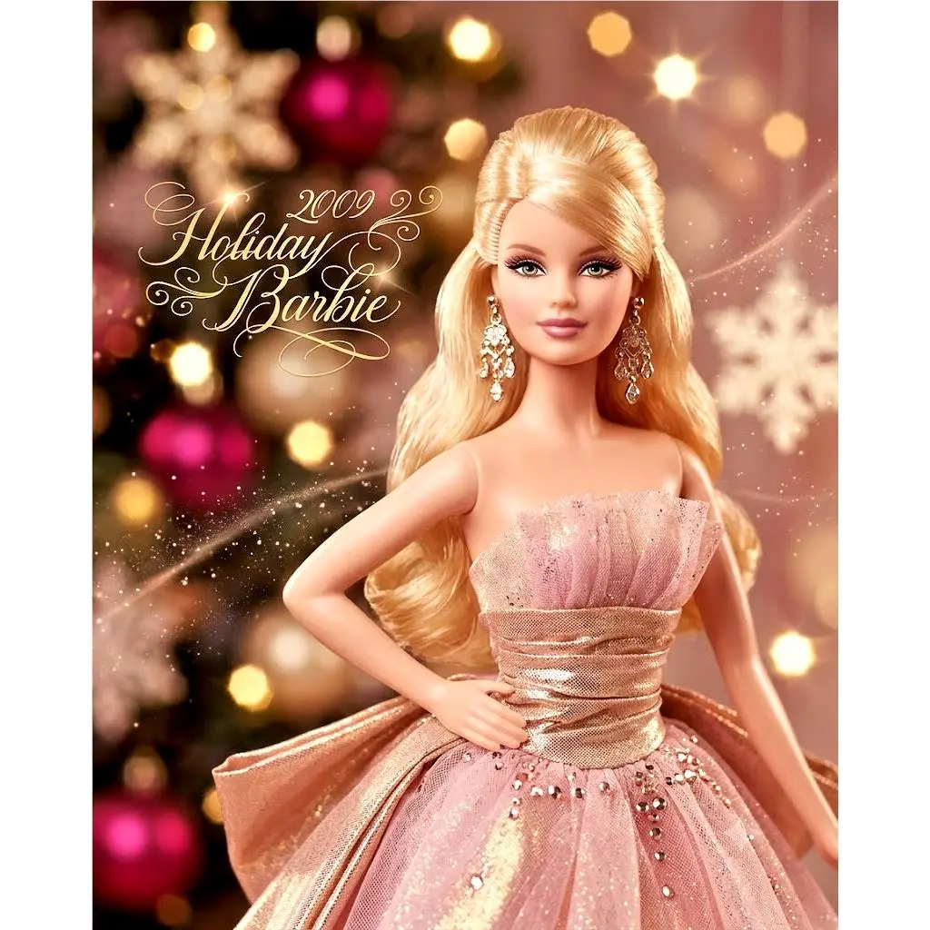 2009 Holiday Barbie Collector Doll 50th Anniversary Mattel N6556 - Doll Hair: Blonde, Doll Eye: Blue