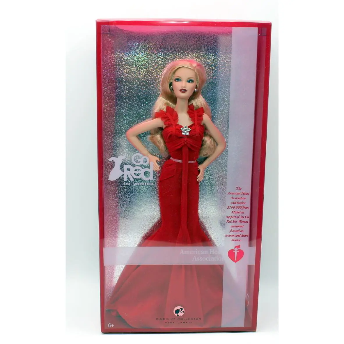 Barbie GO Red For Women American Heart Association 2007 k7957 Pink Label