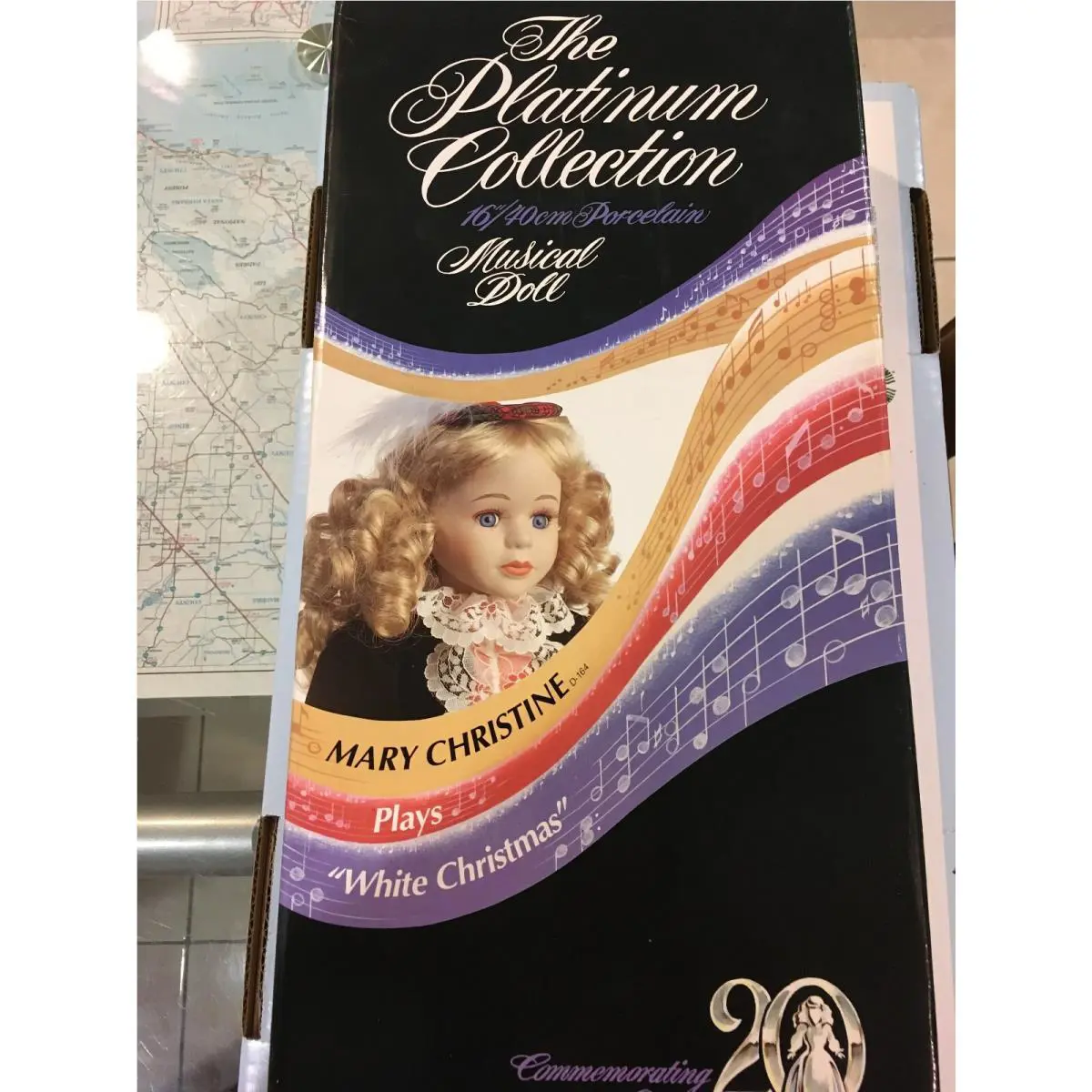 1996 The Porcelain Musical Doll Mary Christine Plays White Christmas