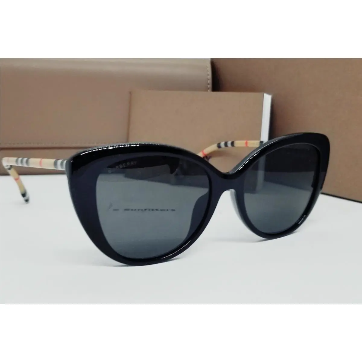 Burberry Black-check/dark Grey BE4407F 385387 54 Sunglasses