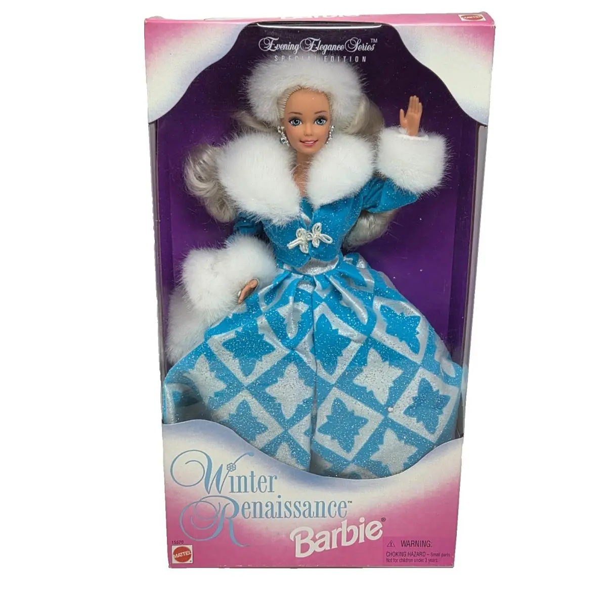 Vintage 1996 Winter Renaissance Barbie Doll N Box 15570 Mattel