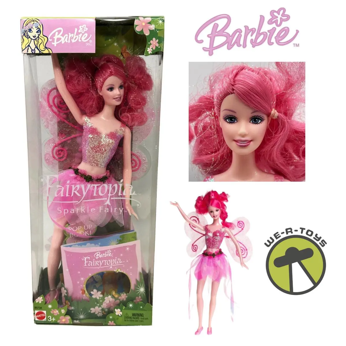 Barbie Fairytopia Pink Sparkle Fairy Doll with Pop-up Book 2003 Mattel B5734
