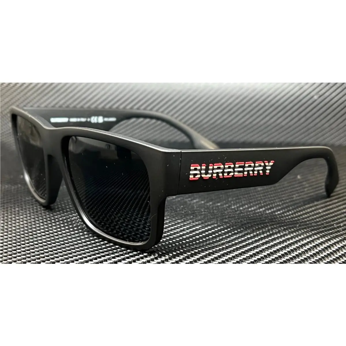 Burberry BE4358 346481 Matte Black Grey Polarized Men`s 57 mm Sunglasses