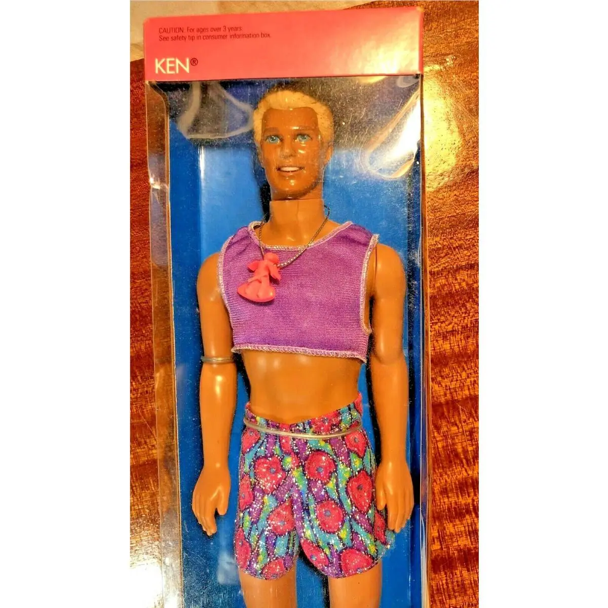 Vintage Glitter Beach Ken Lgbtq Barbie Purple Crop Top Gay Interest Baywatch
