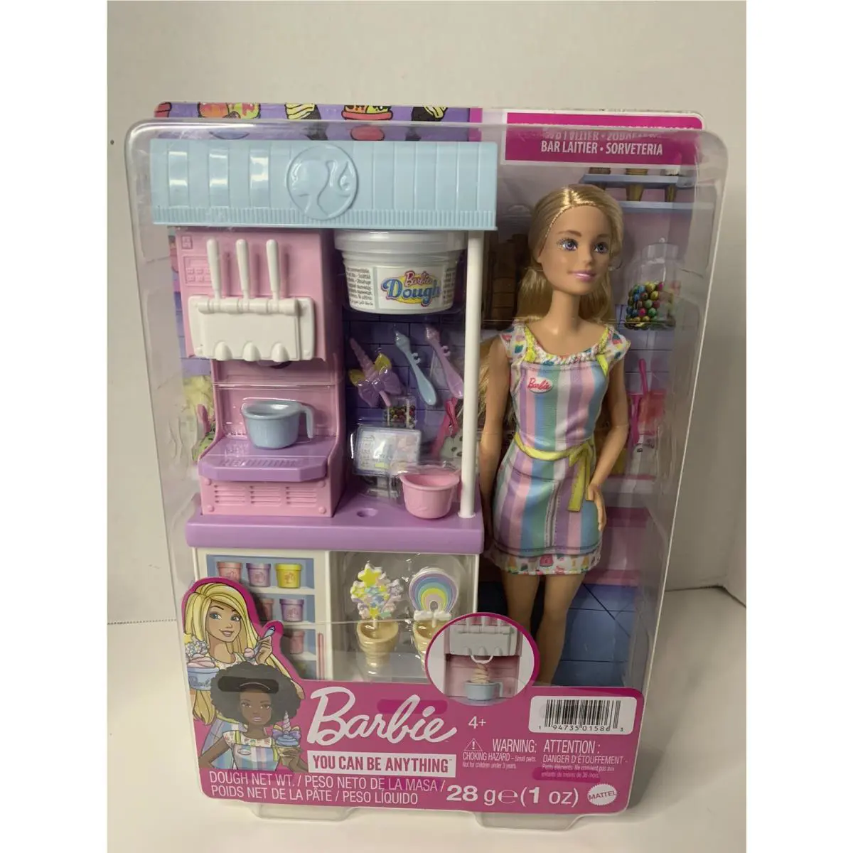 Barbie You Can Be Anything Ice Cream Shop Playset with 12 in Blonde Doll