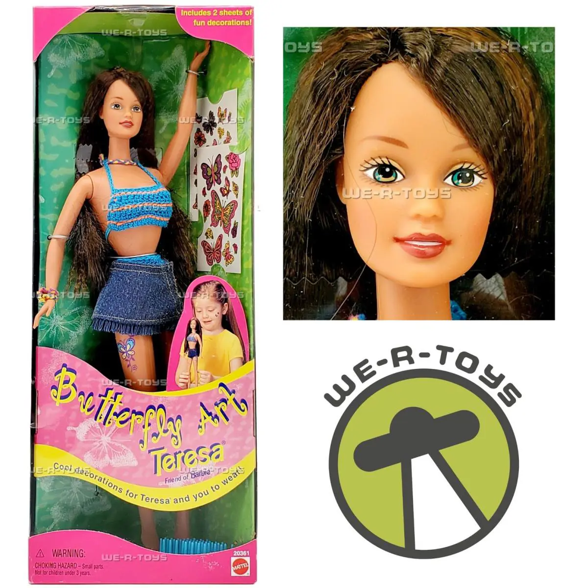 Barbie Butterfly Art Teresa Doll Non-us Package Variant 1998 Mattel 20361