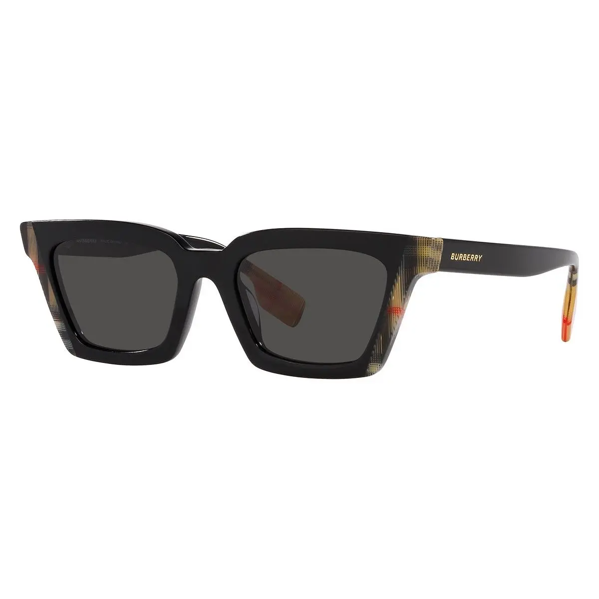 Burberry Woman Sunglasses BE4392U 405587 52mm Black Check - Dark Grey Lens -new