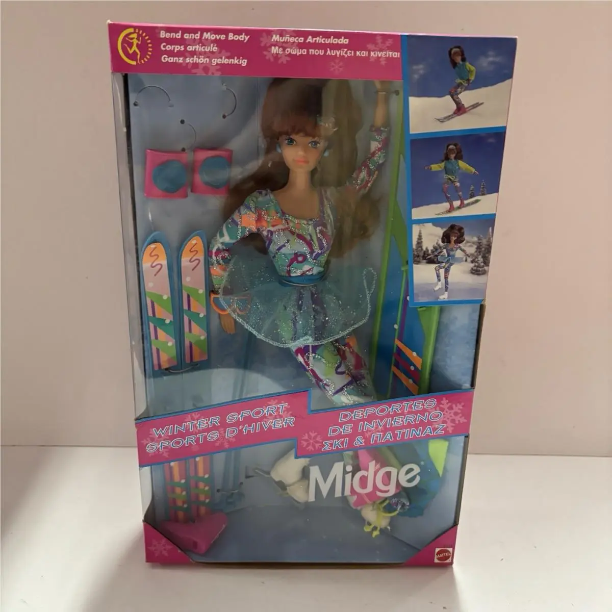 1994 Mattel Winter Sports Midge Ski Snowboard Ice Skate Nrfb