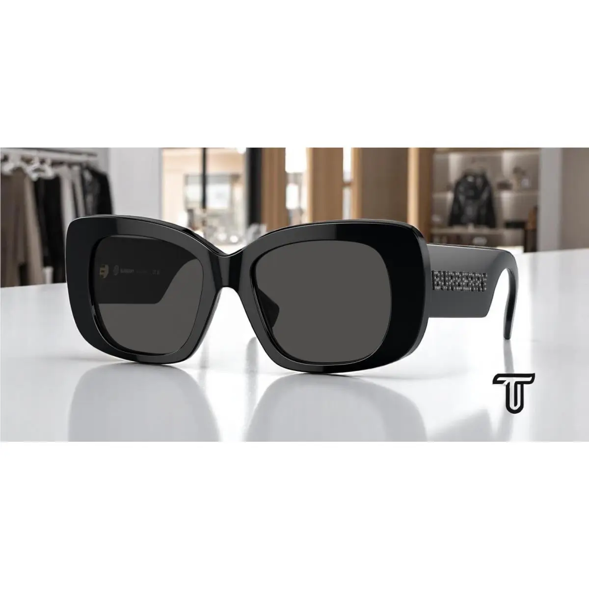 Burberry BE4410 300187 Black Dark Grey 52 mm Women`s Sunglasses