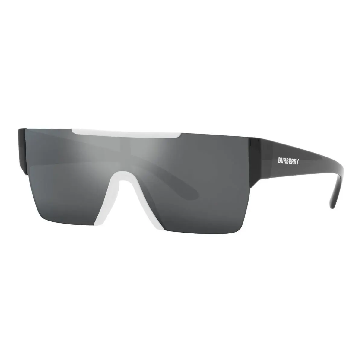 Burberry BE 4291 White and Black/grey Silver Mirrored 4049/6G Sunglasses