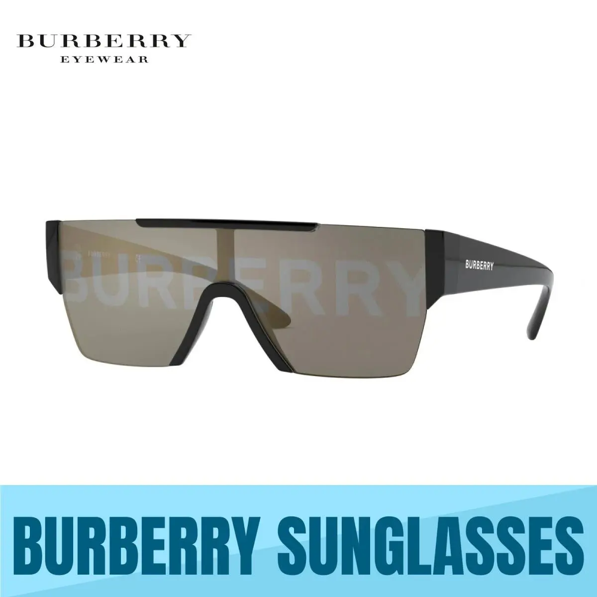 Burberry BE4291 3001/G Black-grey Tamp Burberry Silver/gold Sunglasses