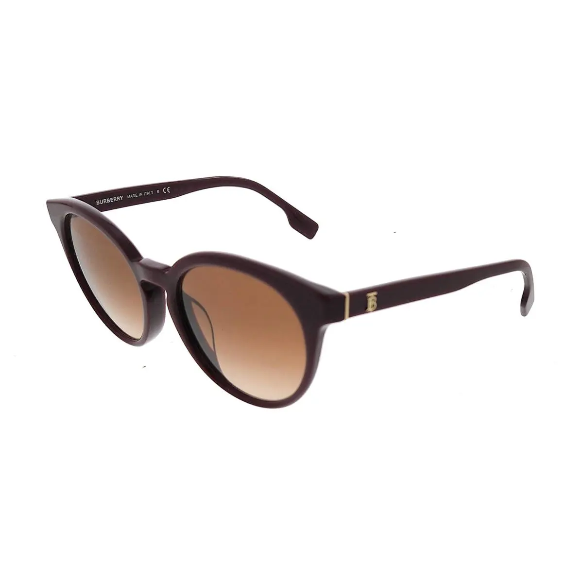 Burberry 0BE4326F 340313 Amelia Bordeaux Round Sunglasses - Bordeaux, Frame: Bordeaux, Lens: Brown Gradient