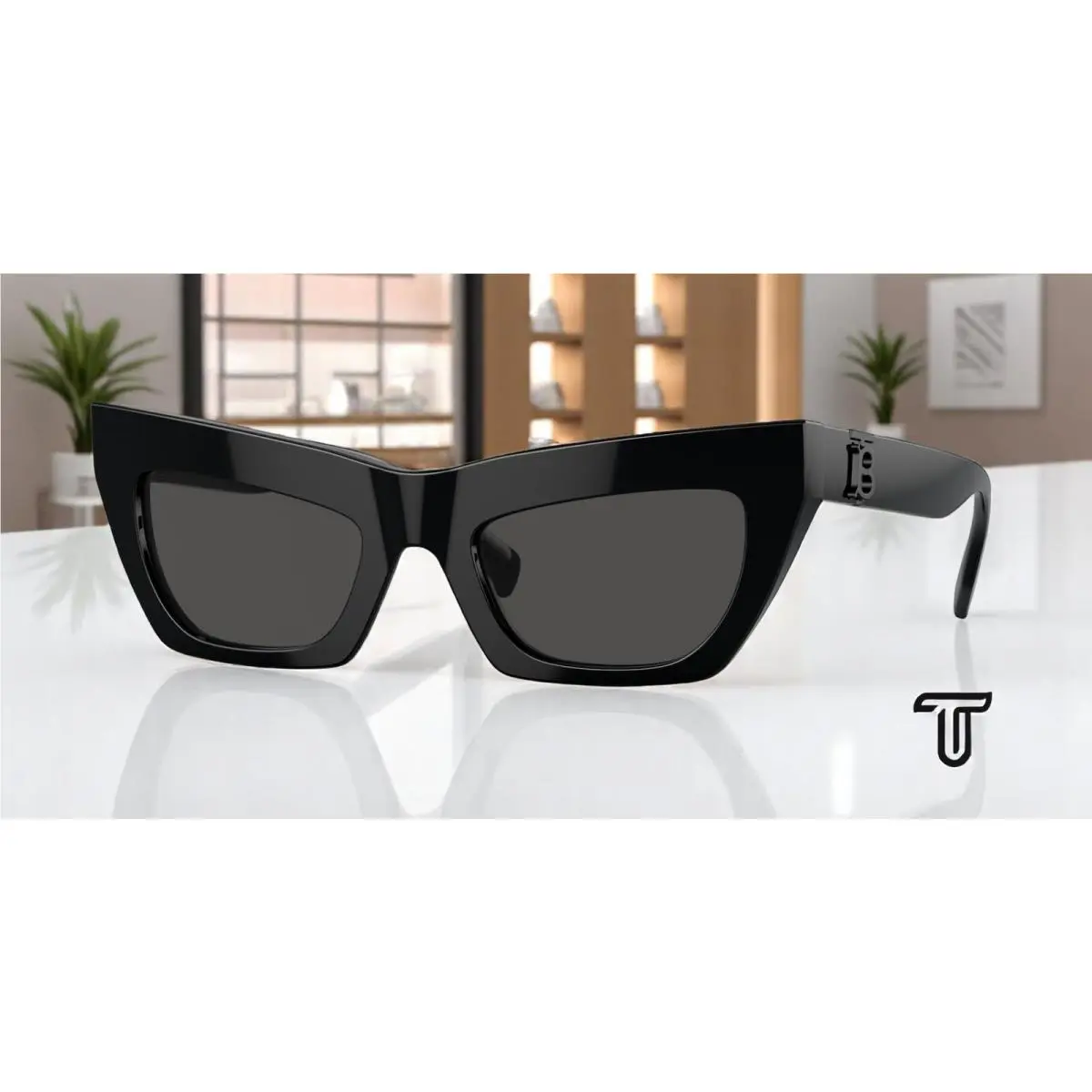 Burberry BE4405 409387 Black Dark Grey 51 mm Women`s Sunglasses