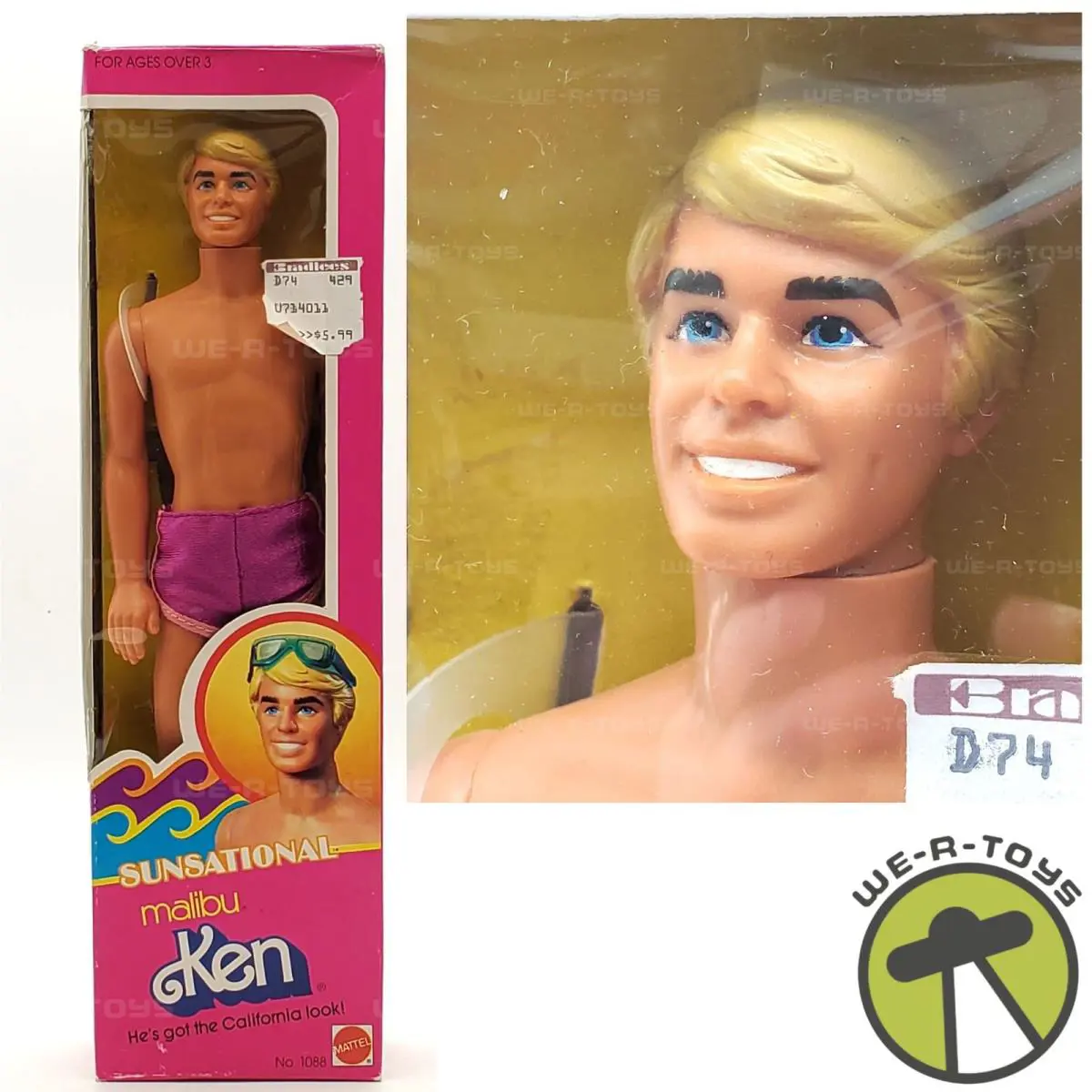 Barbie Sunsational Malibu Ken Doll 1981 Mattel No. 1088