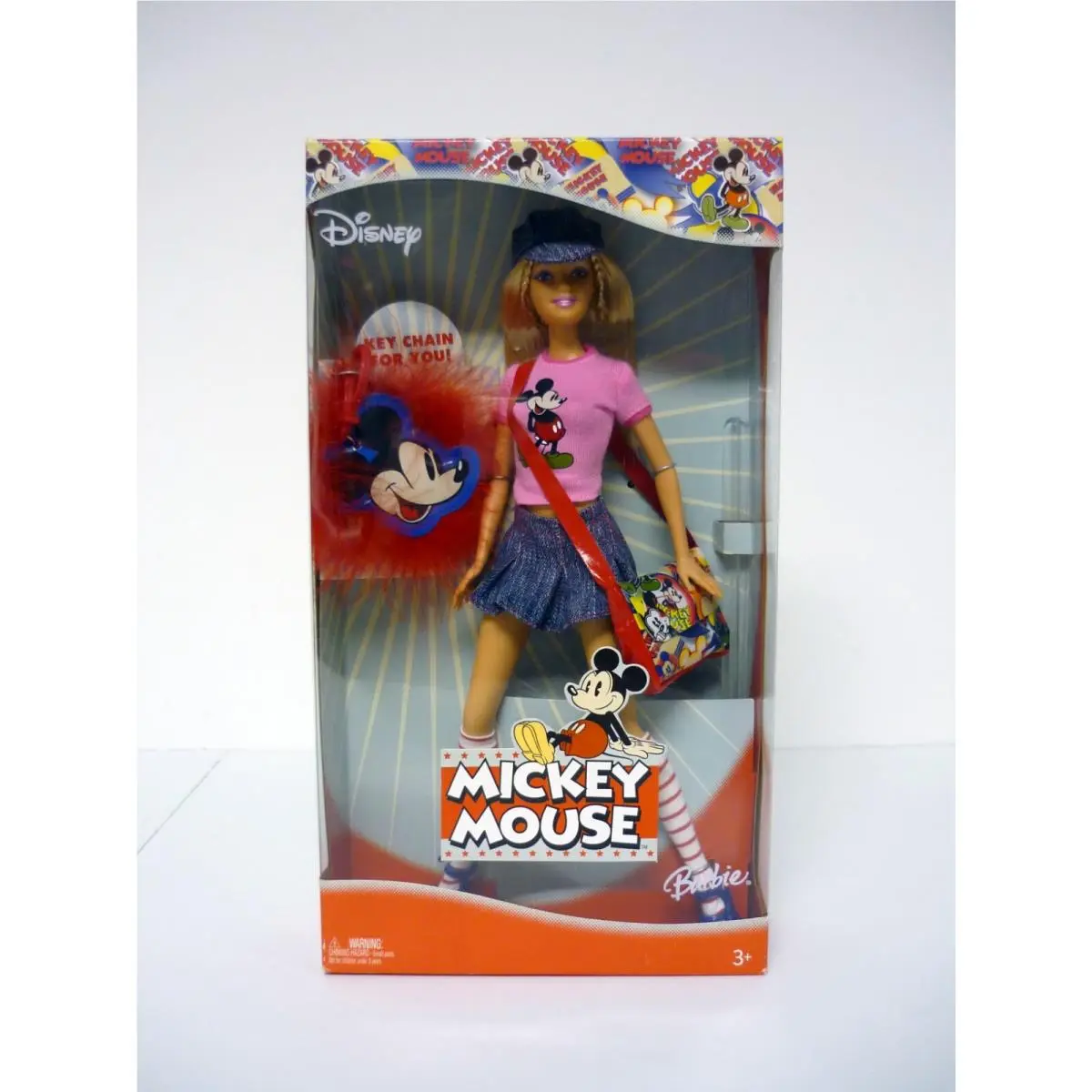 Barbie Mickey Mouse Disney Mattel 12 Doll W/key Chain 2004