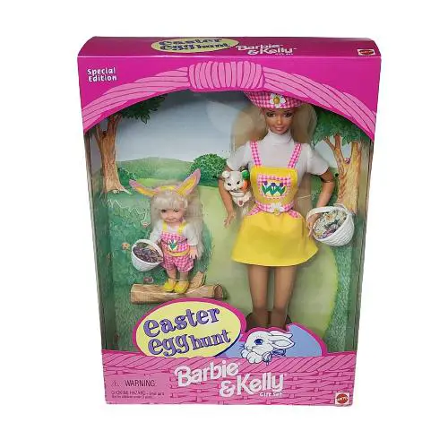 Vintage 1997 Mattel Easter Egg Hunt Barbie + Kelly Doll 19014