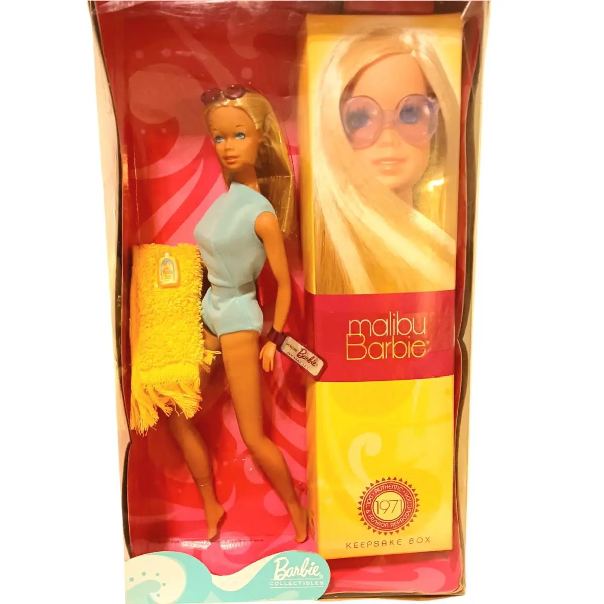 Malibu Barbie Doll 2001 Collector`s Edition 1971 Reproduction Nrfb Keepsake Box