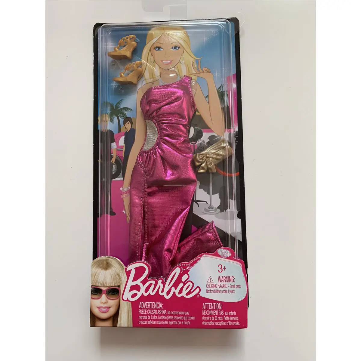 Mattel Barbie Fashionostas Glam Pink Dress + Aces.neu and Boxed Unique 2009