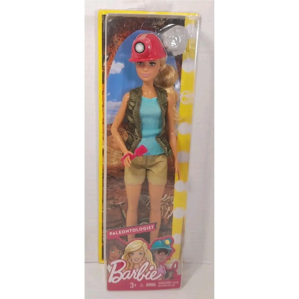 2017 Barbie Career You Can Be Doll Paleontologist FJB12 with Fossil Stone