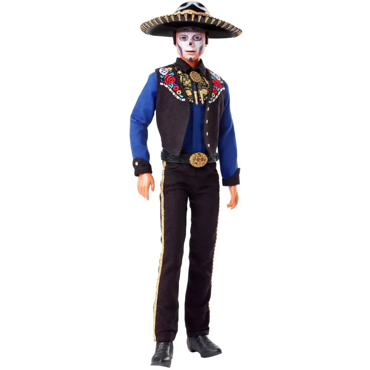Barbie 2022 D a De Muertos Ken Doll Wearing Shirt Vest Sombrero with Calaver