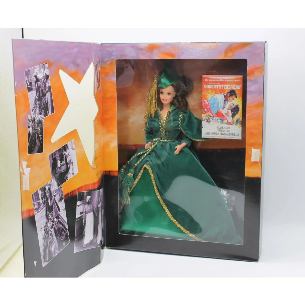 Scarlett O`hare Barbie 12045 Green Drapery Dress Hollywood Gone with The Wind