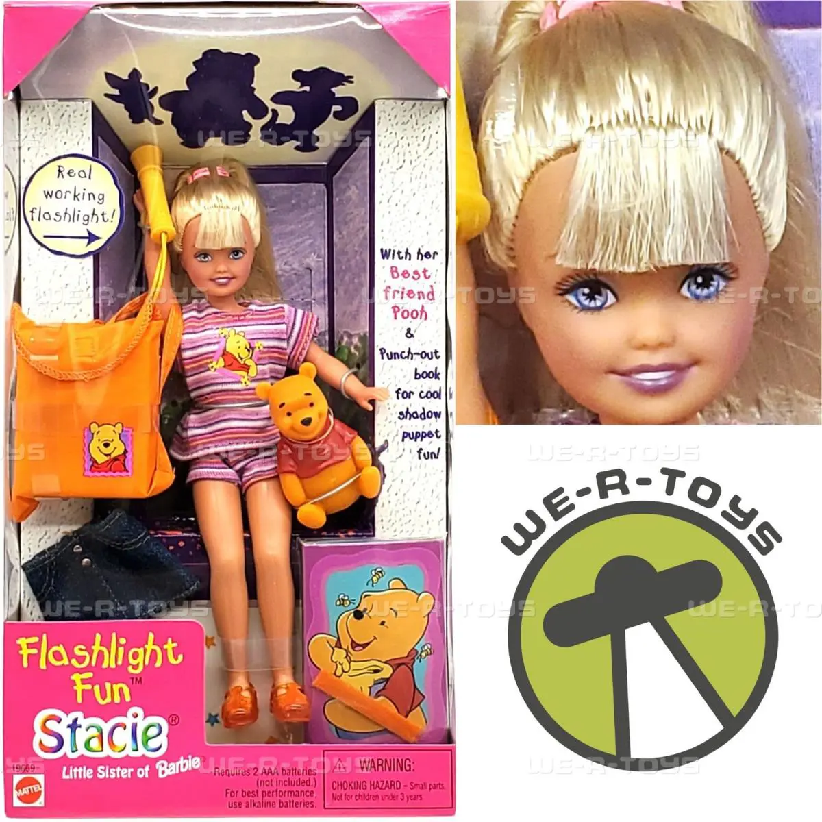 Barbie Flashlight Fun Stacie Doll Pooh 1997 Mattel 19669