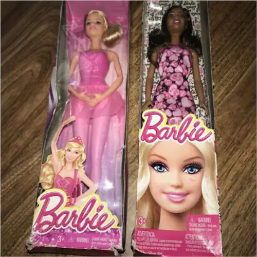 2 Mattel Barbies 12” Tall Boxes Damaged