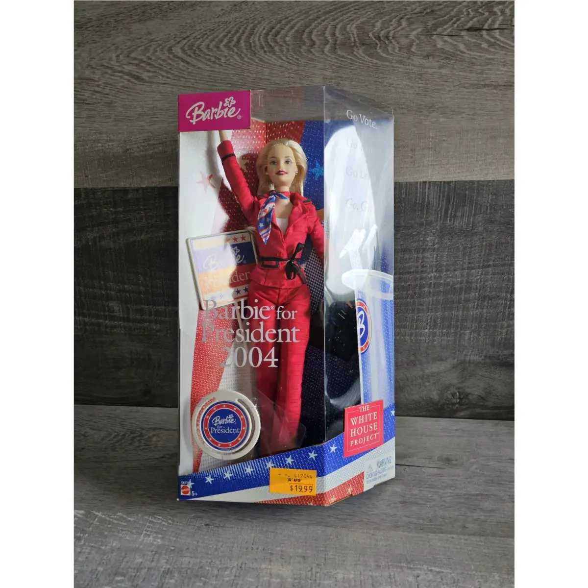 Mattel Barbie White House Project Barbie For President 2004 Red Pant Suit