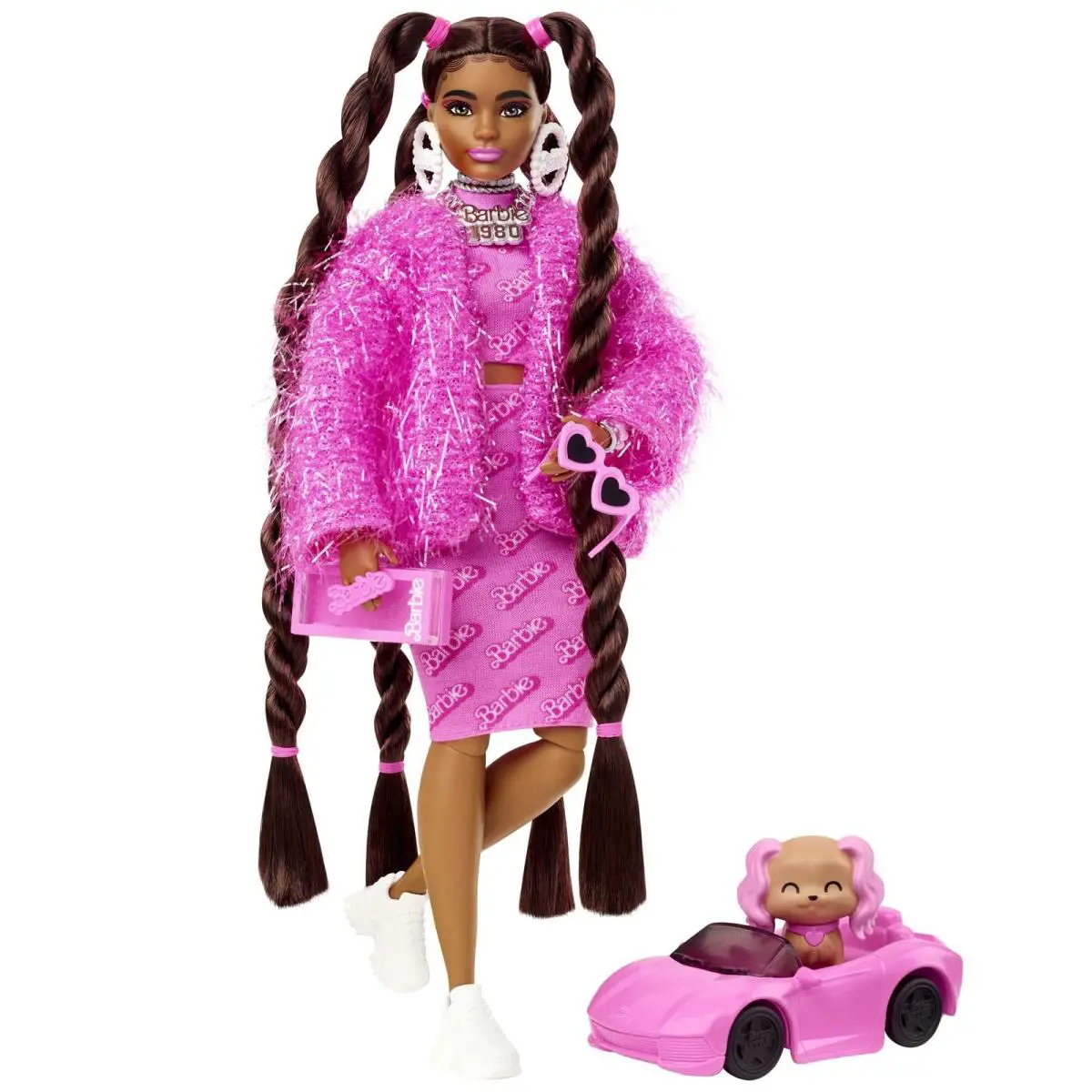 Barbie Extra Doll 2 Piece Playset Multicolor Fashion Accessories Pet Puppy