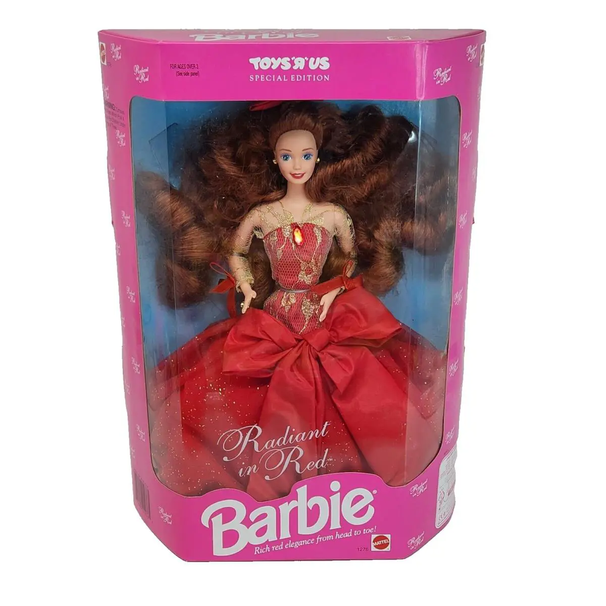 Vintage 1992 Radiant Red Barbie Doll 1276 Mattel Toys R US