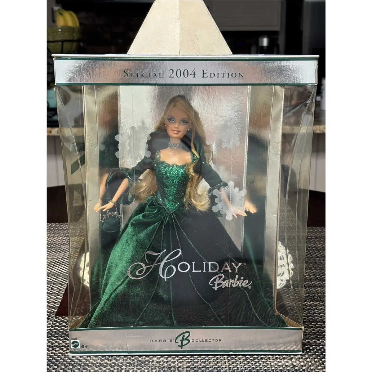 Special 2004 Edition Holiday Blonde Barbie Collector in Green Gown Nrfb