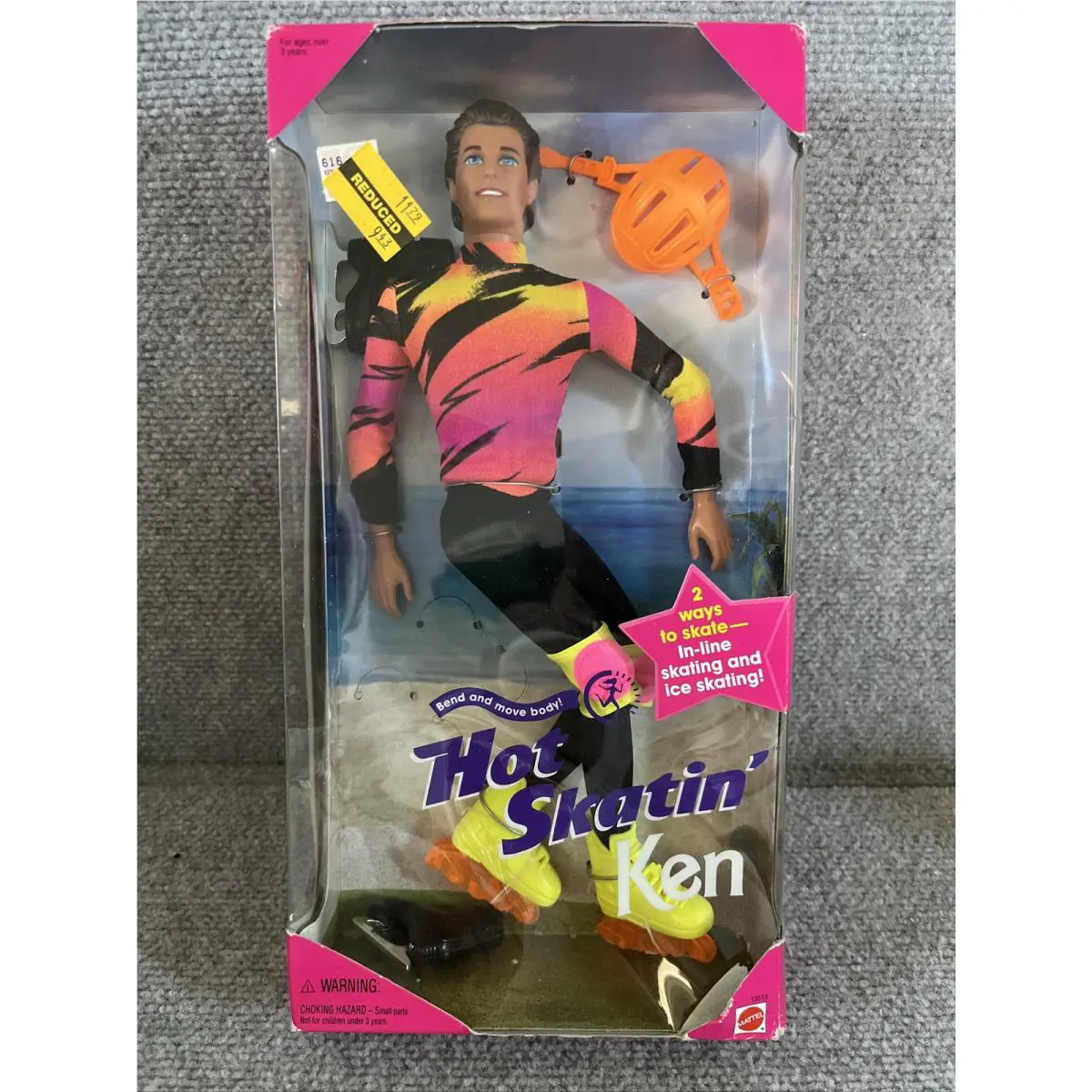1994 Mattel Barbie Hot Skatin Ken Doll In-line Skating Ice Skating Nos