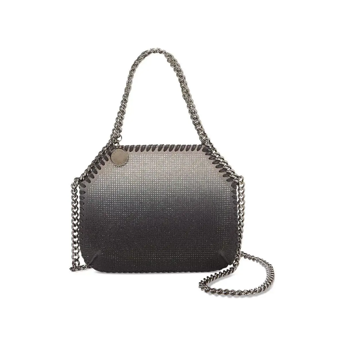 Stella Mccartney Falabella Chain Mini Crystal Crossbody Bag Light Grey by Stella McCartney