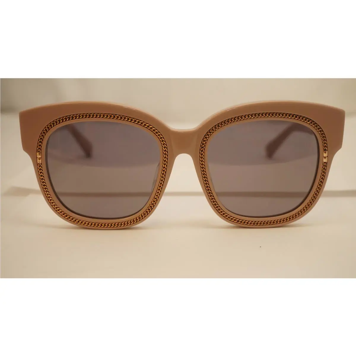 Stella Mccartney Sunglasses Pink Gold Grey Mirror SC0041SA 002 52 20 140 by Stella McCartney