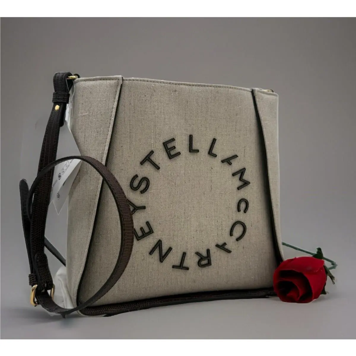 Stella Mccartney Women’s Logo Canvas Crossbody In Birch Color
