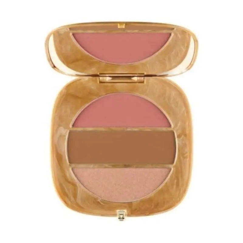 : Cafe O Mega X Three Blush Bronzer Palette 250 TANTALIZE GLO!  TAN SWIRL CASE by Marc Jacobs