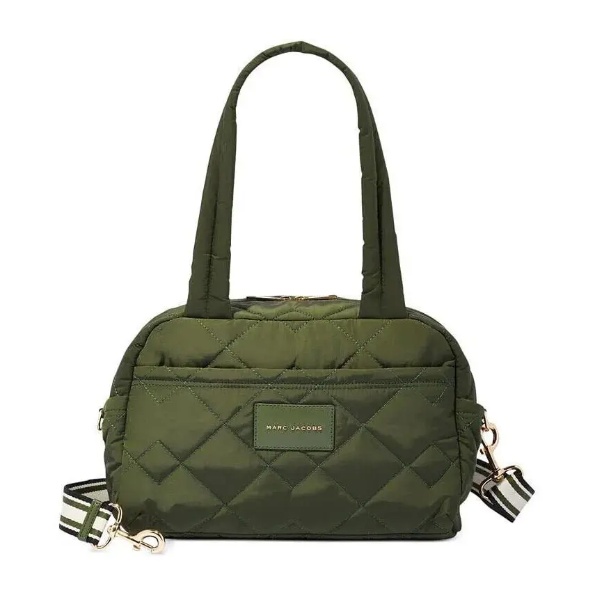 Marc Jacobs Quilted Nylon Small Weekender Travel Bag Dark Green JL02306068