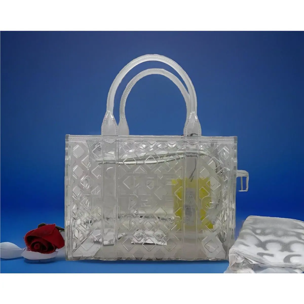 Marc Jacobs Women’s The Jelly Small Clear Pvc Tote In White/ Clear