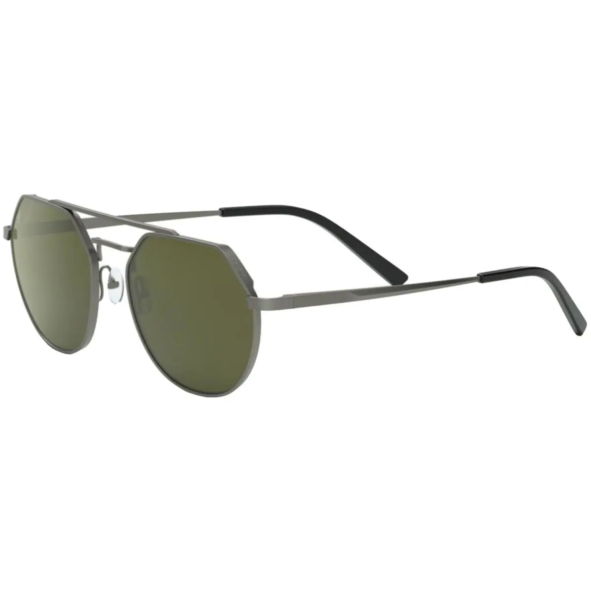 Serengeti Shelby Polarized Men`s Geometric Pilot Sunglasses SS5333P Italy Mt Gunmetal/555nm Green (005)