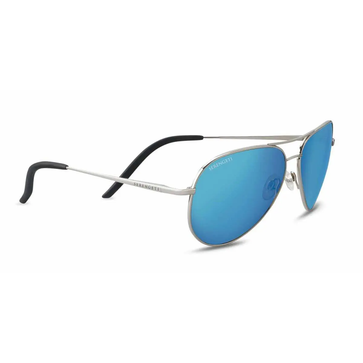 Carrara Polarized Sunglasses Shiny Silver -Polar 555nm Blue by Serengeti