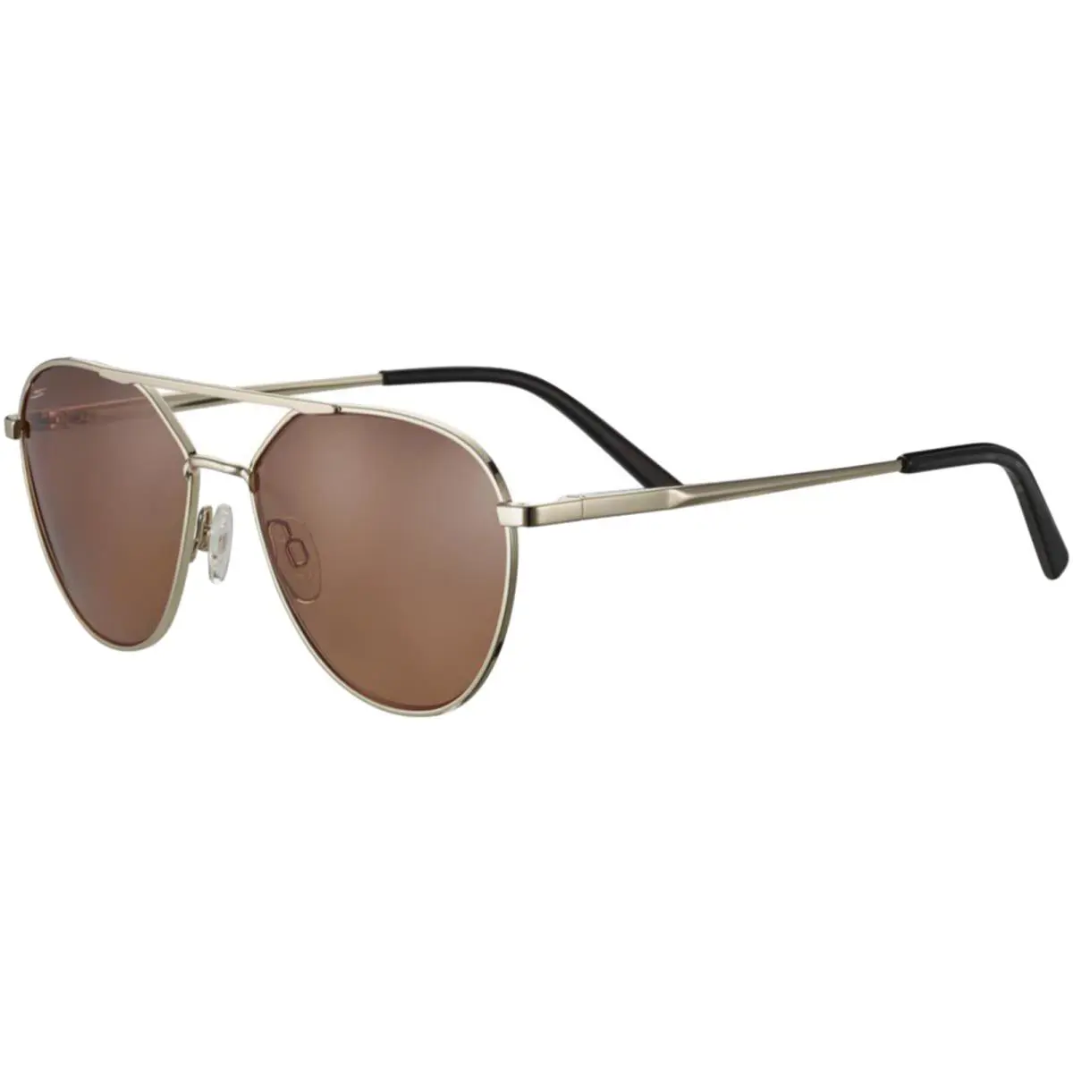 Serengeti Odell Polarized Photochromic Aviator Sunglasses SS555 - Made in Italy Shiny Light Gold-Tone/Drivers (SS555001)