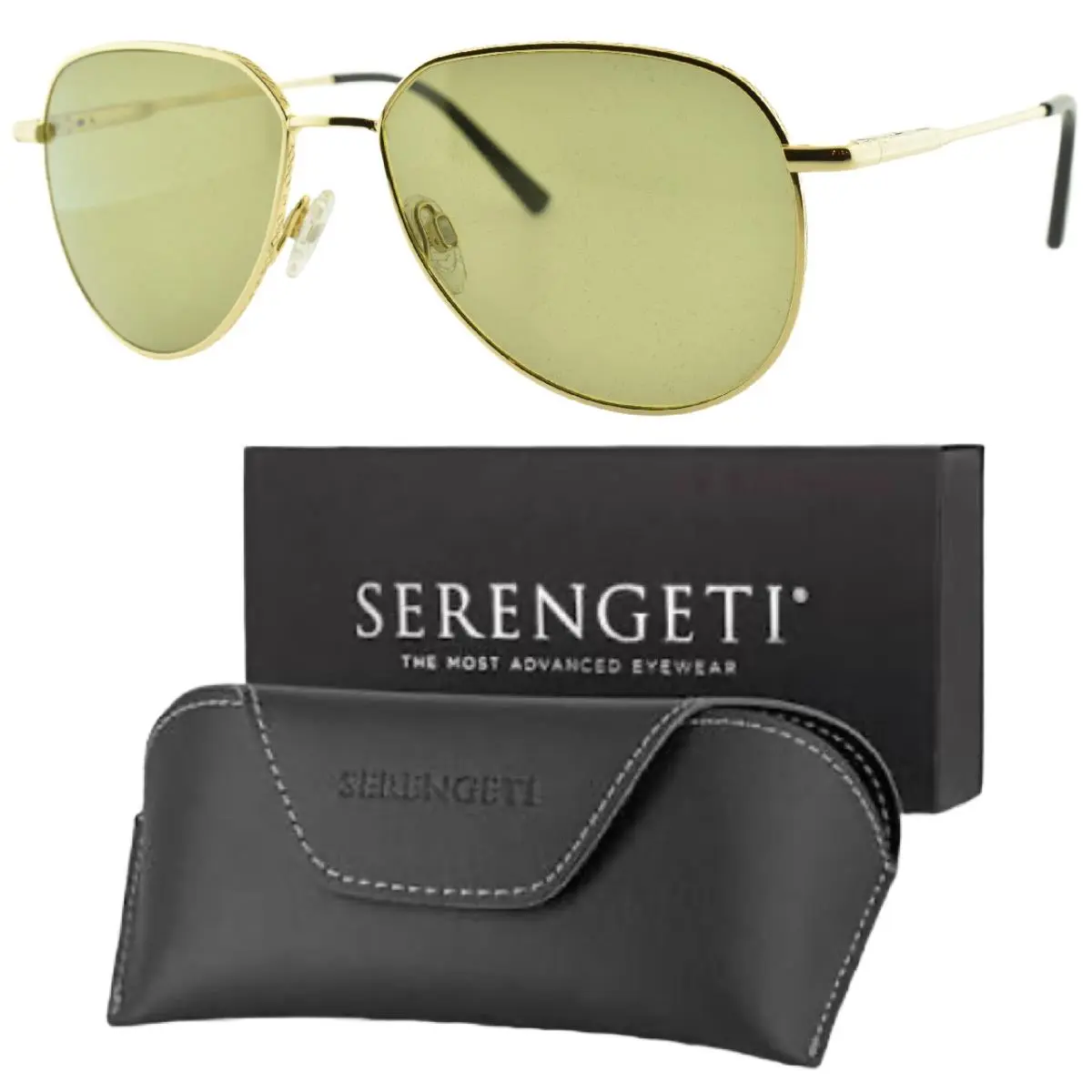 Haywood Small SS544005-S Gold Aviator Full Rim Mens Sunglasses by Serengeti