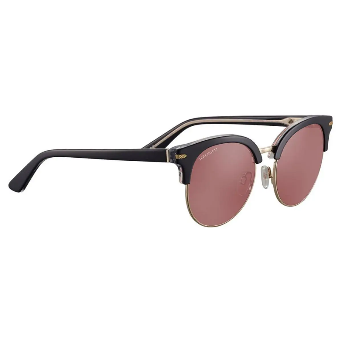 Serengeti Susan Sunglasses Shiny Black Transparent Layer