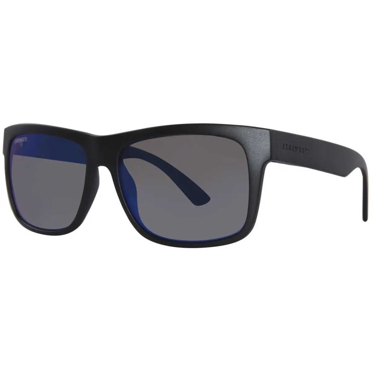 Serengeti Positano 8982 Sunglasses Matte Black/polarized Blue Square Shape 56mm