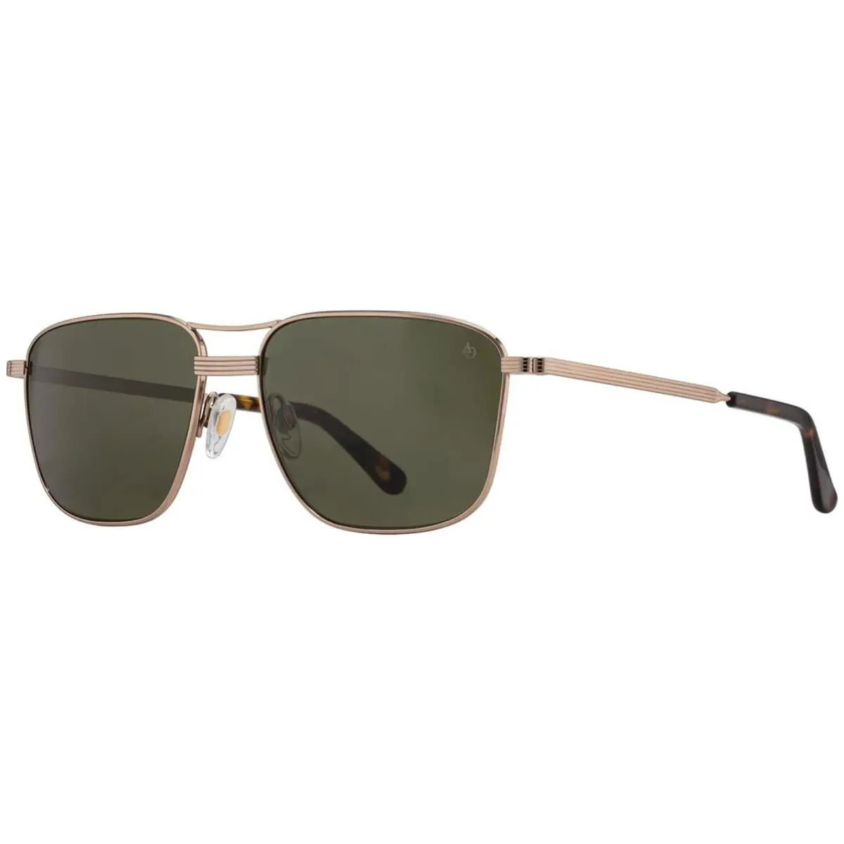 Airman Polarized Men`s Square Aviator Sunglasses - Made in Usa Lt Bronze/Calobar Green (TOGNN-P) by American Optical